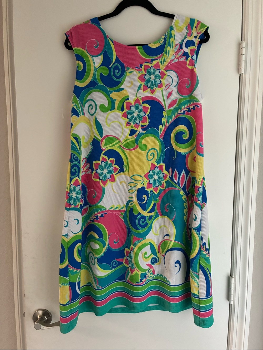 Ronni Nicole Pink, Blue & Green Floral Textured Dress